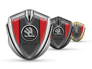 Skoda Metal Emblema Insignia Moderno Fisonomía Selecto